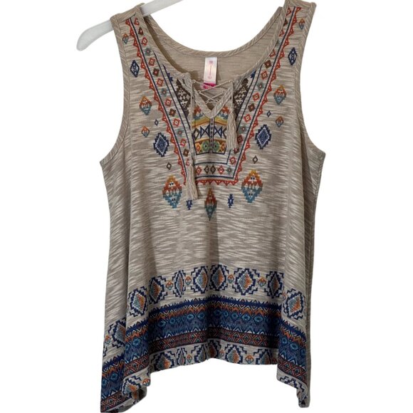 No Boundaries Tops - Women Tan Sleeveless Tunic Size L/G (11-13)